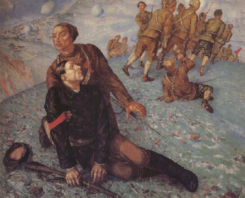 Kuzma Petrov-Vodkin Death of the Commissar Norge oil painting art